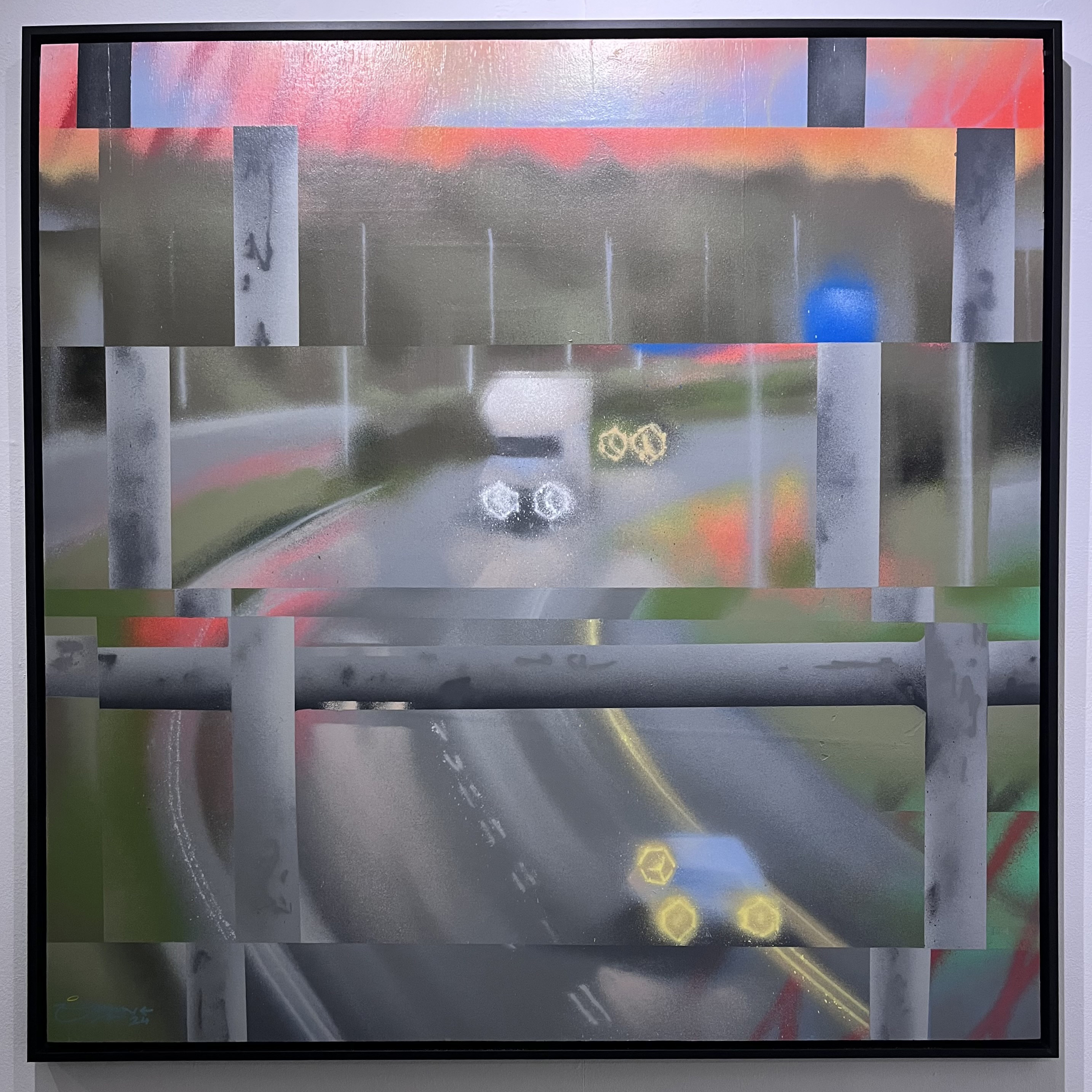 Omin 'Junction 18' Spray paint on birch panel